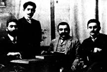 Mammad Amin Rasulzade with Mashadi Azizbeyov and Nariman Narimanov 