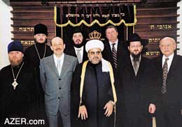 Religious dignataries in the opening of Synagogue in Baku