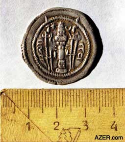 A coin from the 4th century, featuring Sasanian King Kavad I was found in the excavation of the Kish church.