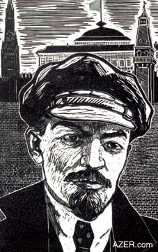 The artist was often commissioned to do portraits of Soviet leaders such as Lenin shown here. However, it seems that among his favorites portraits that he chose himself to do were literary figures such as the satirist Sabir, playwright Jafar Jabbarli, and the editor of Molla Nasraddin magazine Jalil Mammadguluzade - all distinguished Azerbaijani writers of early 20th century.