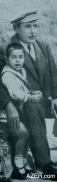 Nariman Narimanov, Chairman of the Soviet of Peoples' Commissars, with his son Najaf.