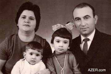 Aydin Vahidov with his family: his wife Zoya and two daughters Gultakin (older) and Mehriban. 1971. Photo: Family of Aydin Vahidov. 