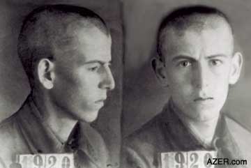 Chingiz Mustafayev in 1942 as Prisoner No. 1920.