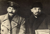 Joseph Stalin and Vladimir Lenin in March 1919. 